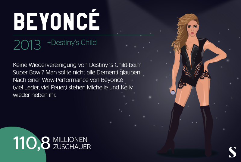 Die spektakulärsten Super Bowl Halftime-Shows Folie 2013 mit Beyoncé