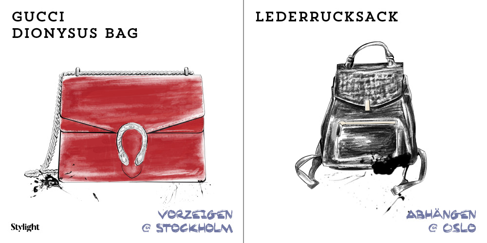 Taschengrafiken zum Stil-Vergleich Oslo vs. Stockholm