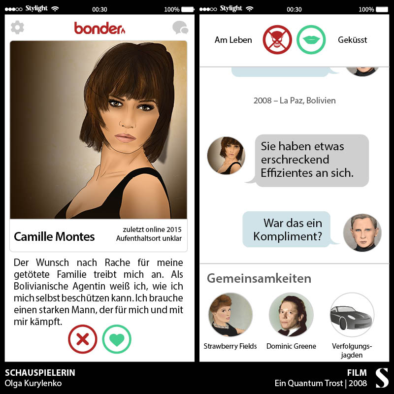 Wenn James Bond Tinder hätte - Profil Camille Montes