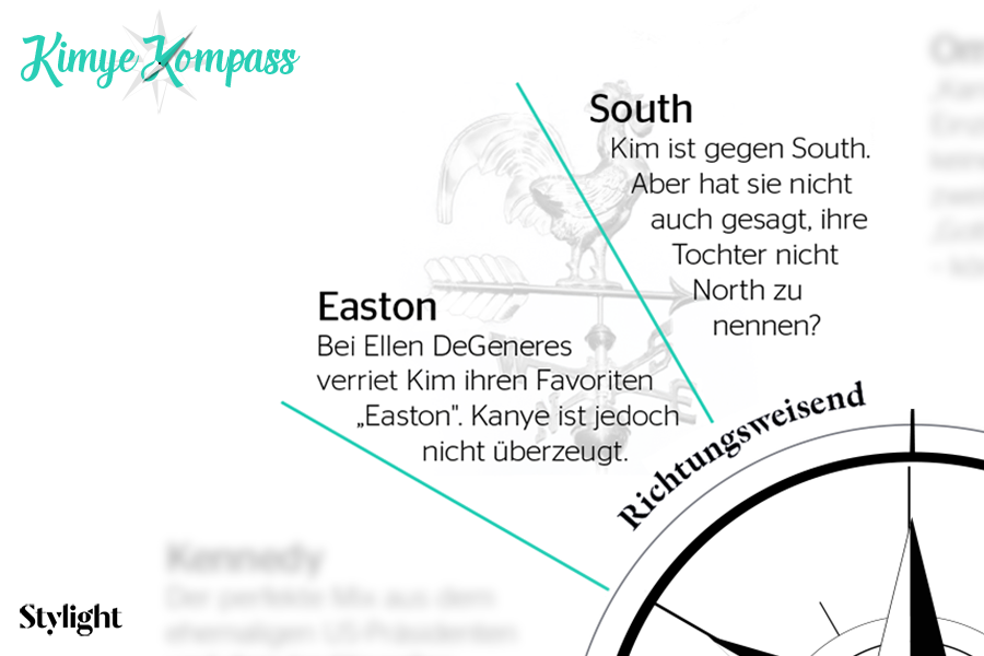 Kimye Kompass - wie wird Kim Kardashian ihr Baby nennen - Variante Richtung - Stylight