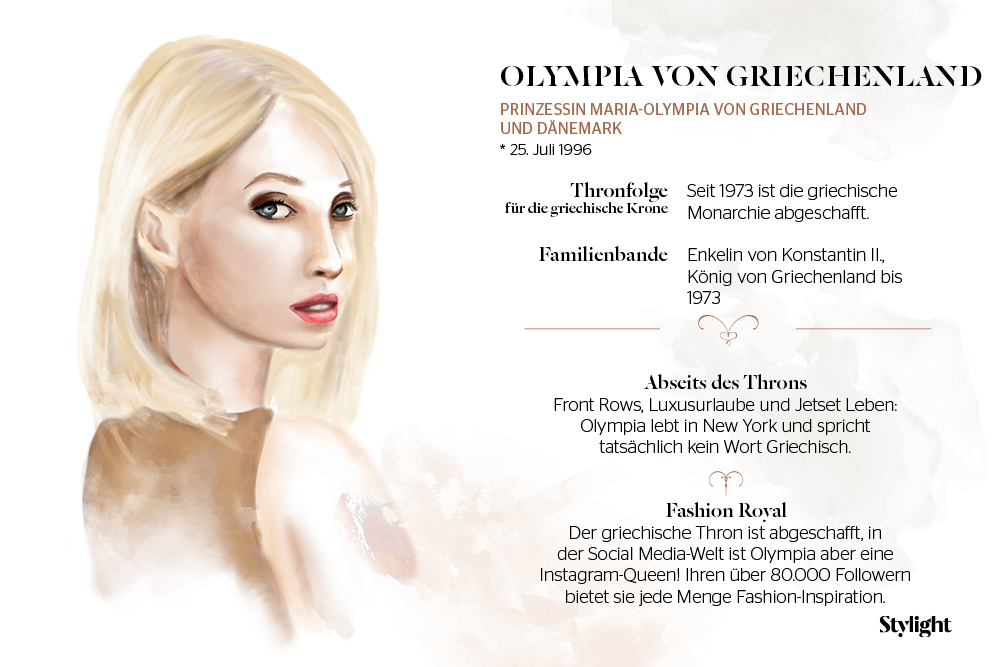 Infoslide zum royalen It-Girl Olympia der Niederlande