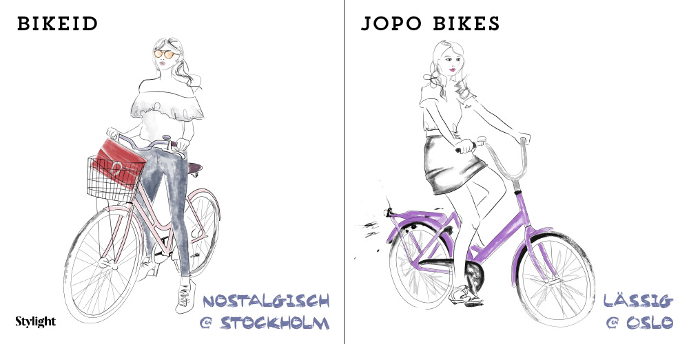 Fahrradgrafiken zum Stil-Vergleich Oslo vs. Stockholm