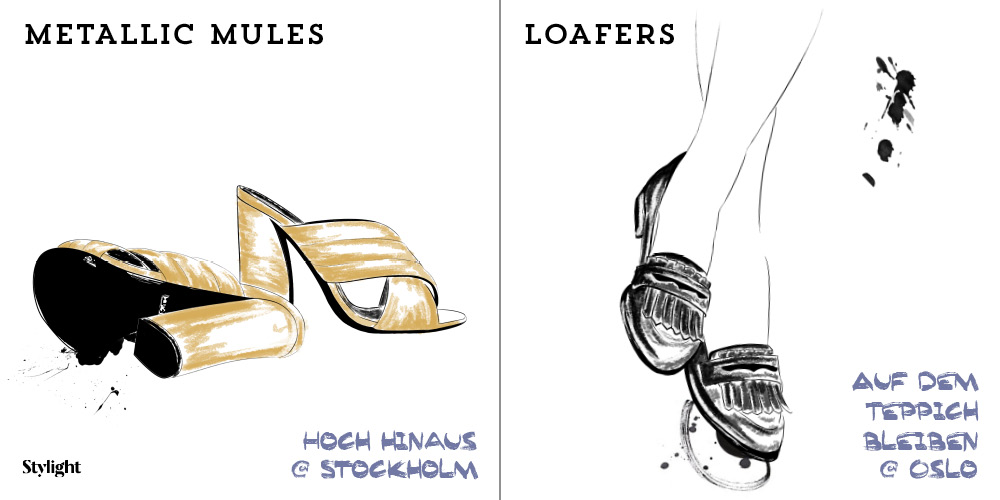 Schuhgrafiken zum Stil-Vergleich Oslo vs. Stockholm
